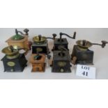 A collection of 7 vintage coffee grinders est: £50-£80