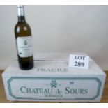 12 bottles white wine Château du Sours Blanc, Bordeaux,