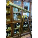 Large vintage marine style brass telescope on wooden tripod stand est: £60-£120