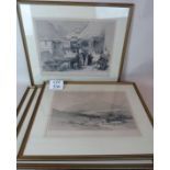 After David Roberts (1796-1864) - Four early sepia lithographs published by F.