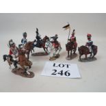 Napoleonic era soldiers by Del Prado in lead, cavalry troops, some slightly a/f,