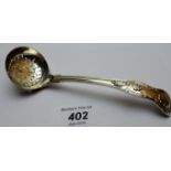 A silver King's pattern sifter spoon, Birmingham 1899,
