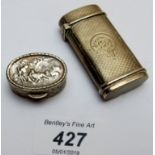 A Victorian silver vesta case, Birmingham 1867,