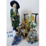 Five decorative 20th century Chinese Tang style pottery figures est: £40-£80