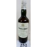 1 bottle of blended Scotch Whisky being Black & White (Spring Cap 26 ⅔ Fl Oz,