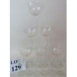 A set of 6 vintage cut glass drinking glasses and set of 6 matching smaller drinking glasses est:
