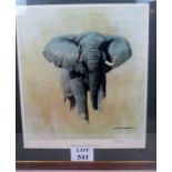 David Shepherd (1931-2017) - 'African bull elephant', numbered print,