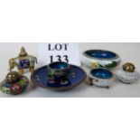 Seven pieces of early/mid 20th century Chinese Cloisonné enamel,