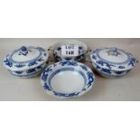A Booths blue and white dragon design part dinner service est: £20-£40