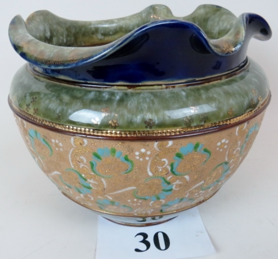 A Doulton Art pottery 'Slaters Patent' stoneware jardiniere, c.