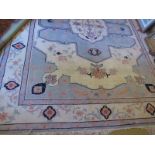 A cream ground fine handmade Heriz carpet,