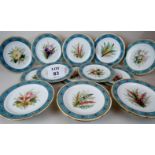 A 19th century Royal Worcester porcelain 13 piece dessert service, pattern number 9451,