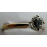 A 14ct gold diamond solitaire ring, size O,