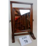A 19th century mahogany adjustable ladies vanity mirror of elegantly small proportions,