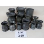 A collection of mainly 19th century pewter tankards and measures est: £100-£200