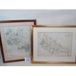 A pair of early maps of local interest, one showing the Hundreds of Brenchley & Horsmonden,