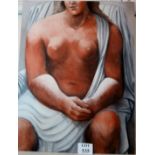 Modern School - 'Semi naked masculine female!', oil on canvas, 106 cm x 82 cm,