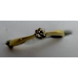 An 18ct gold diamond solitaire ring, approx 15pts,