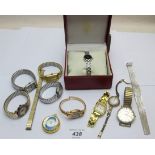 A collection of 11 mainly vintage wristwatches to include a ladies 9ct gold,