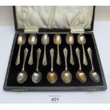 A set of twelve Silver Jubilee teaspoons, Birmingham 1935, boxed, approx weight 4.