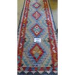 Vegetable dye wool Kilim runner (202 x 65 cm approx) est: £50-£80