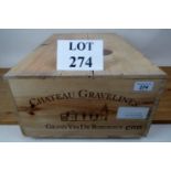 12 bottles of red wine Château Gravelines, Cuvee Alienor,