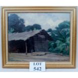 Andre Herviault (1884-1969) - 'Indigenous hut', Libreville Gabon, exhibited,