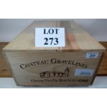 12 bottles of red wine Château Gravelines, Cuvee Alienor,