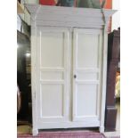 A large rustic 19th century painted French armoire,