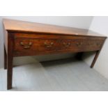 A Georgian oak sideboard/dresser base,