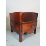 A good quality Georgian converted commode, with a tambour slide compartment to top,