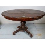 A Victorian rustic country oval pedestal