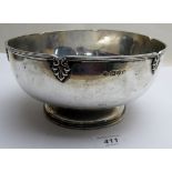A silver monteith bowl with cockerel nes
