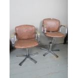 A late 20th Century barber's chair and a