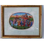 Indian School (20th century) - A mughal miniature painting in oval,