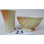 A Locke & Co Worcester porcelain 'basket-weave' vase, c.