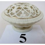 A Grainger Worcester reticulated porcelain pot pourri, c.