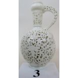 A Grainger Worcester reticulated porcelain ewer, in the manner of Alfred Barry, c.