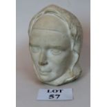 Emma Dexter (20th/21st century) - 'Female Head', carved stone, signed and dated 02, 25 cm high.