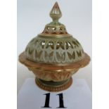 A Royal Worcester reticulated porcelain pot pourri and cover, c.