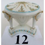 An unusual Grainger Worcester glazed parian pot pourri, c.