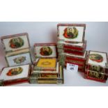 A collection of vintage Habana cigar boxes with original labels, Partagas, Bolivar, Monte Cristo,