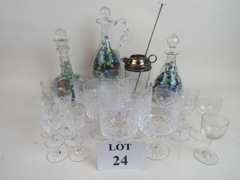 Glassware - to include a set of good quality cut crystal stemmed goblets,