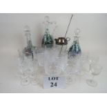 Glassware - to include a set of good quality cut crystal stemmed goblets,