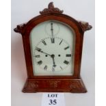 A fine quality bracket clock with oak case, 19th century, strike/silent adjustment,