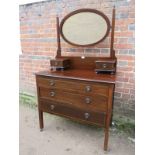 An Edwardian inlaid mahogany dressing ta