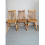 A set of three Ercol style pale/blonde s