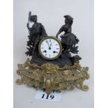 A 19th century French mantel clock, gild