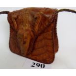 A vintage Cuban alligator skin ladies handbag.