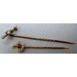 A 15ct gold stick pin,